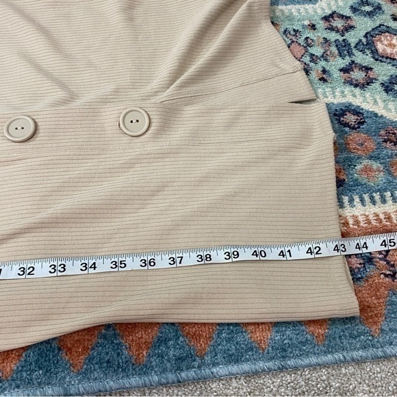 Urban Outfitters Medium Cream Beige Ribbed Knit Midi‎ Dress Button Down - Picture 10 of 11